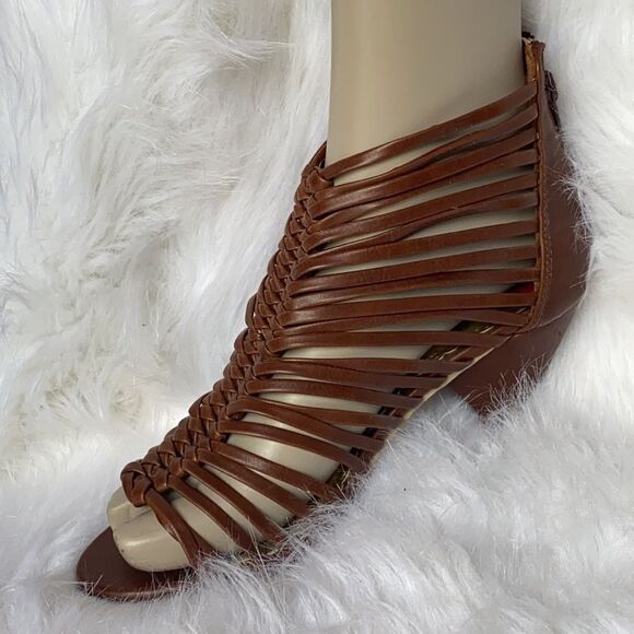 Rampage ladies brown leather open toe sandals Sz 9 - Picture 6 of 10